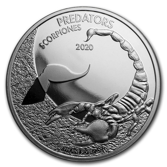 2020 Democratic Republic of Congo 1 oz Silver Scorpion BU 2020 Democratic Republic of Congo 1 oz Silver Scorpion BU